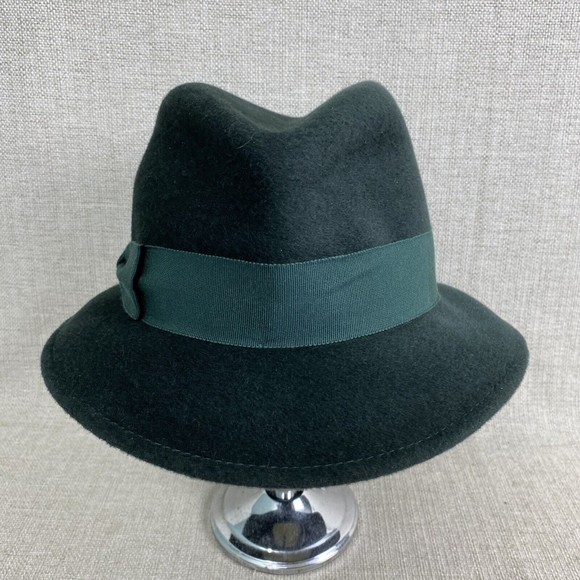 Lock And Co Rabbit Felt Quirky Trilby Bowler Hat Womens 22" Green Fedora - Picture 3 of 8